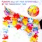 6 Pack Colorful Hawaiian Luau Tropical Flower Lei Garland Party Decorations